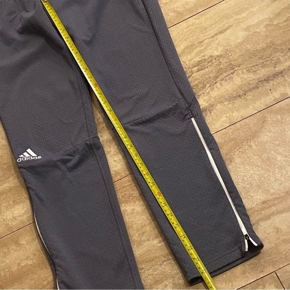 Adidas Men's Climalite Black Warm-Up Track Pants Joggers Size M Lower Side Zip - Picture 4 of 10